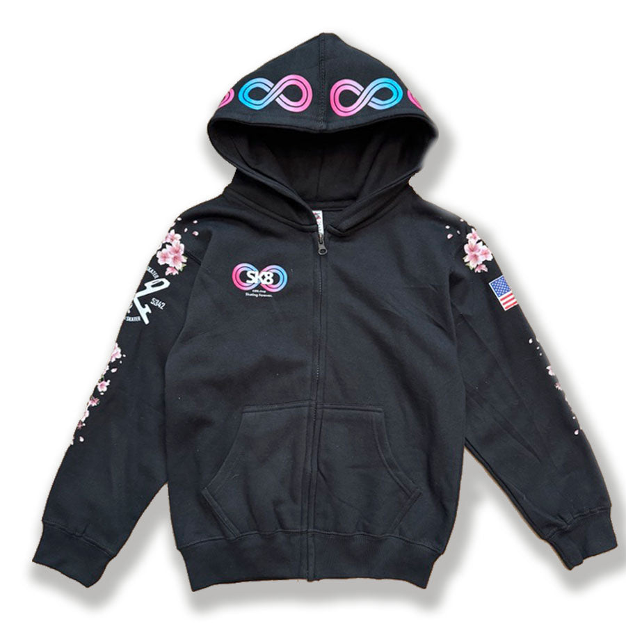 【Youth:M】Cherry Blossom Zip Up